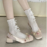 LBSFY  -  2024 Summer Heel Woman Sandals Fashion Elegant Flower Square Toe Shoes Ladies Outdoor Party Dress Sandalias